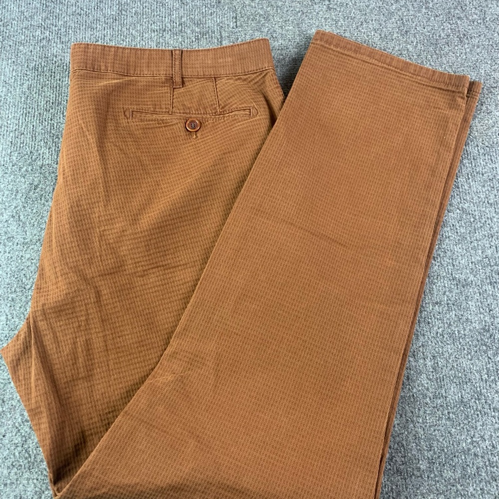 Meyer Rio Mens Cotton Blend Textured Fabric Pants Size 40x32 Brown
